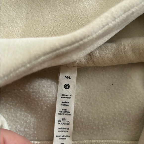 White opal lululemonn scuba half zip M/L - Picture 3 of 3